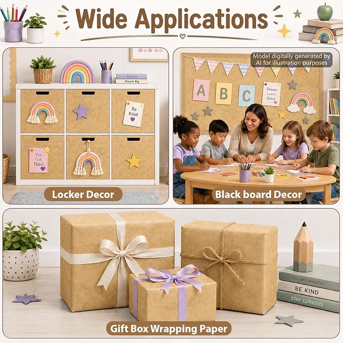Vintage Parchment Bulletin Board Roll Non-Woven Fabric Poster | Back to School - Image 5