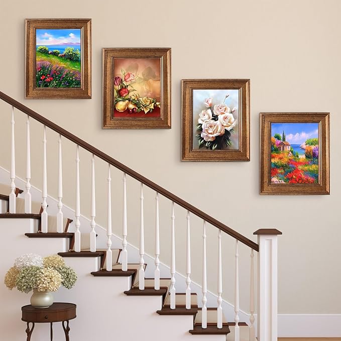 LUCKYLIFE 8x10 Picture Frame Set of 4, Rustic Bronze Picture Frames - Image 3