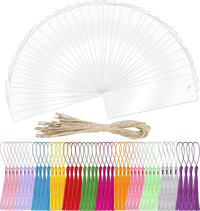 Acrylic Blank Bookmark, BetterJonny 40Pcs Clear Craft Bookmark Acrylic Book by BetterJonny