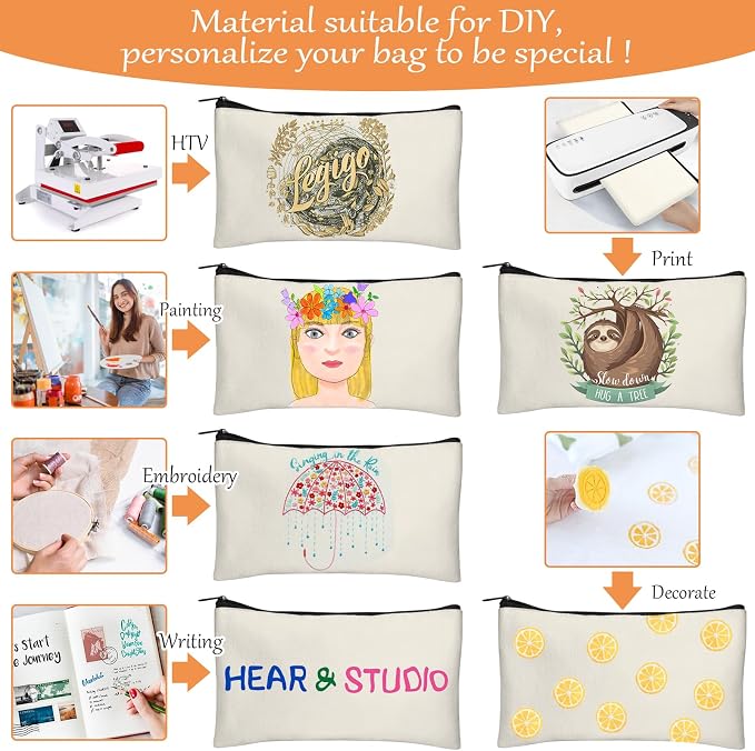 Legigo Blank Canvas Bag Zipper Pouch Makeup Bags Bulk - Image 6