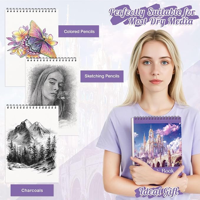 Sketch Book 8.5×11 inch, Spiral Bound Sketch Pad 100 Sheets, Acid-Free - Image 5
