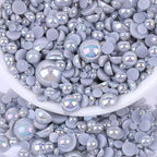 2000PCS AB Color Imitation Half Round Pearls Bead Loose Beads Gems, Mixed Sizes by UYTRDVG