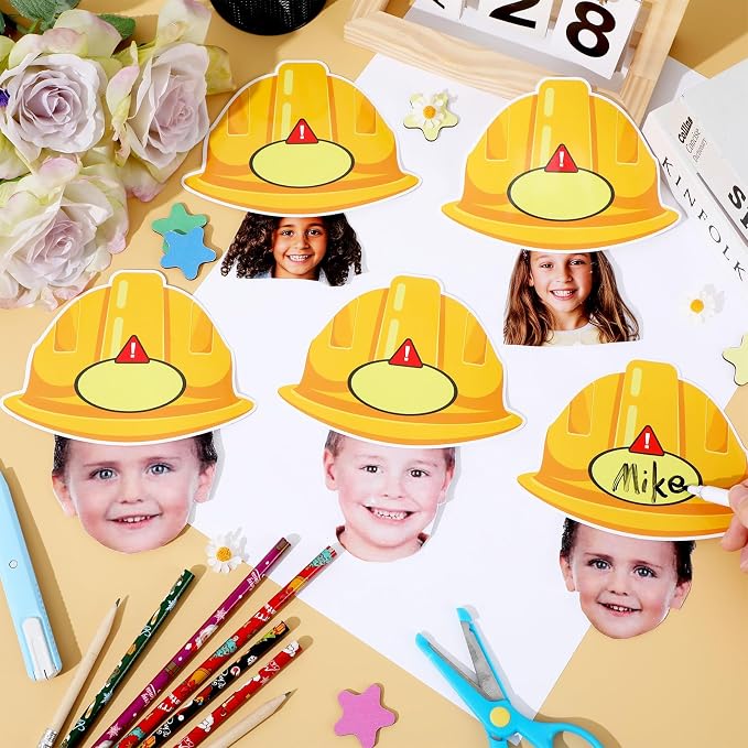 160Pcs Construction Helmet Cutouts Back to School Bulletin Board Decoration Set - Image 4