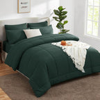 CozyLux King Size Comforter Set Forest Green, 7 Pieces Bed in a Bag, All Season - Image 8