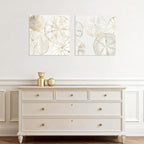 2 Pieces Coastal Wall Art Sea Shell Sand Dollar Painting Modern Abstract Gold - Image 5