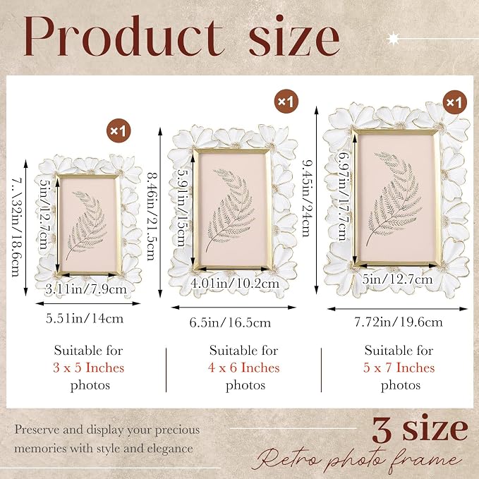 Wonderjune 3 Pcs Vintage Picture Frames Antique Set Baroque Ornate Gold Arched - Image 2