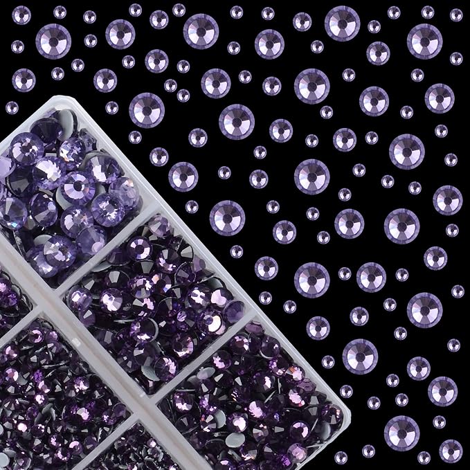 4000Pcs Mixed Size Hot Fix Round Crystals Gems Glass Stones Hotfix Flat Back - Image 2