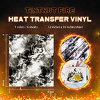 Tintnut Black Grey Flame Heat Transfer Vinyl, stretch washable, suitable - Image 2