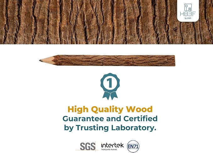 BSIRI Natural Twigs Wooden Pencils Handcrafted Suitable - Image 3