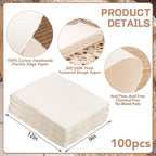 100 Sheets Watercolor Paper 9x12 inch, 300 GSM Deckled Edge Paper - Image 2