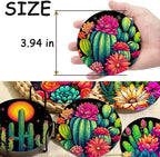 Colorful Cactus Diamond Art Coasters 8 Pcs | Diamond Painting Set, DIY Arts and - Image 5