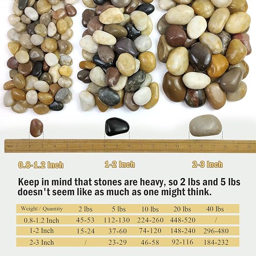 FANTIAN 20 lbs Pebbles for Indoor Plants, 0.8-1.2 Inch Polished River Rocks - Image 3