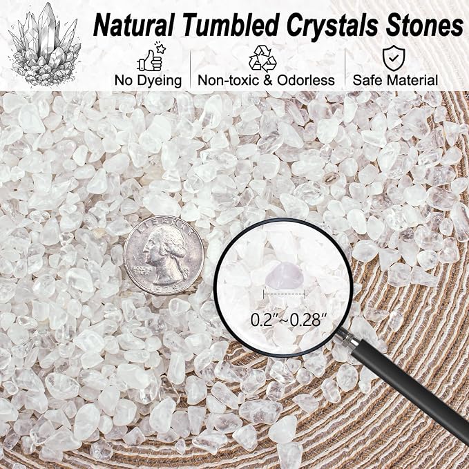 0.88 Lb Clear Quartz Crystal Chips Natural Tumbled Healing Crystal Chips Bulk - Image 2