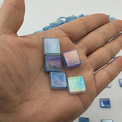 1.1 LB Ice Jade Mosaic Tiles, 0.59“ Square Glass Mosaic Pieces - Image 2
