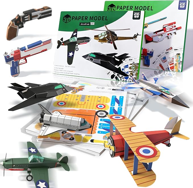 2 Themes in 1, 3D Paper Building Model, DIY Origami Kit by NightingaleVilla