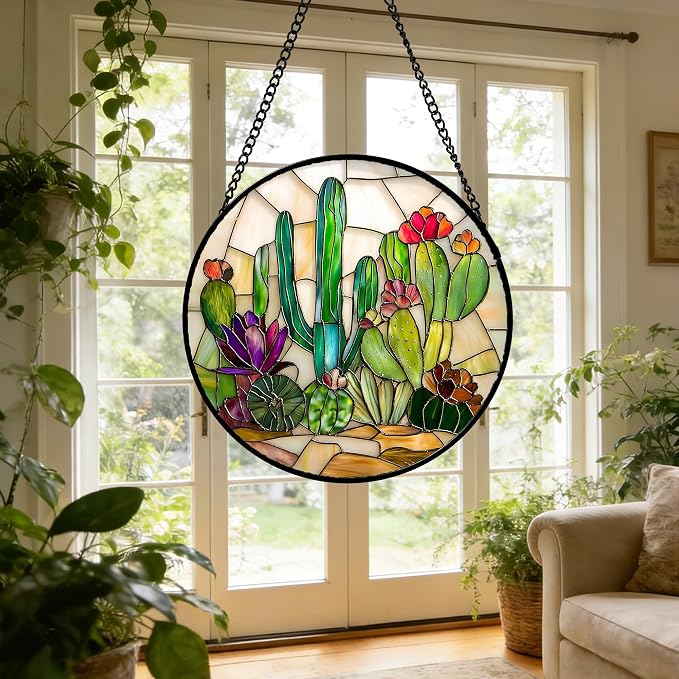 DASTOLL Stained Glass Window Hanging, and Mom 7.8 in - Image 6