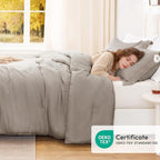Love's cabin Burlwood King Size Comforter Set, 3-Piece Prewashed Bed Set - Image 5