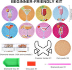 Cocktail Diamond Art Painting Coasters Kit - Image 2