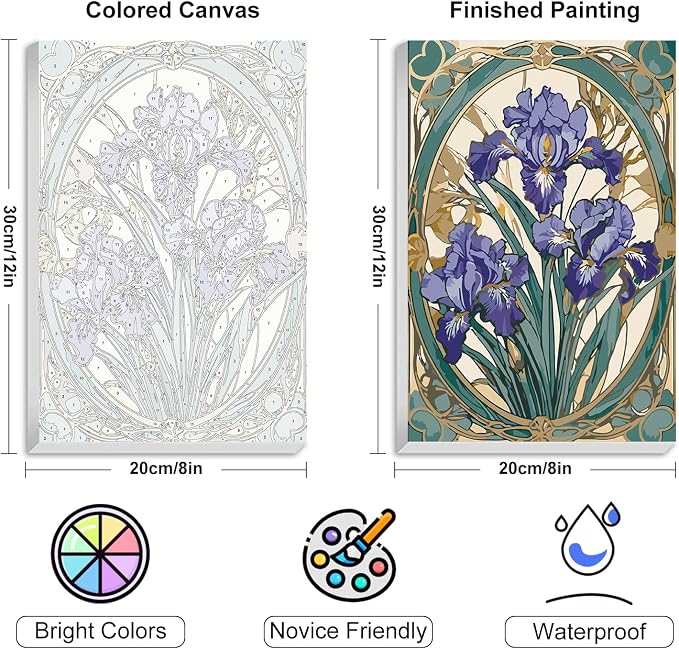 4 Pack Framed Paint by Numbers Kit - Image 3