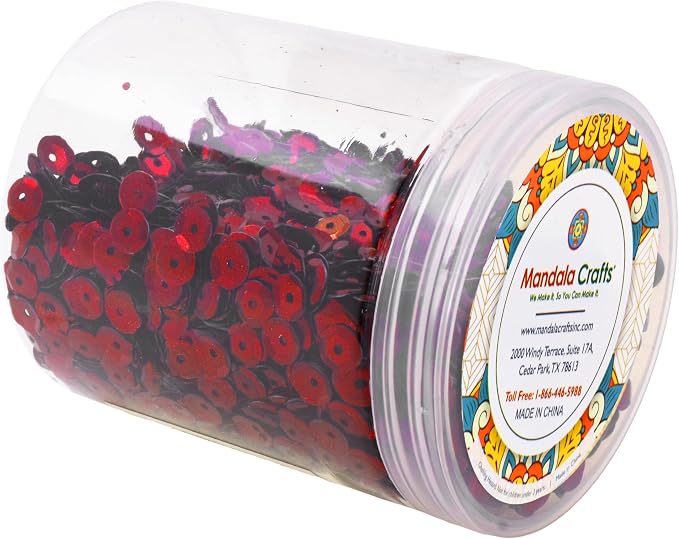Mandala Crafts 20000 Burgundy Sequins - Image 4