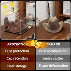 3MM Clear Acrylic Display Case, Cowboy Hat Showcase, Panama & Tweed Organizer - Image 3