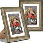 Vittanly 5x7 Picture Frames Set of 2, Ornate Vintage Photo Frame by Vittanly