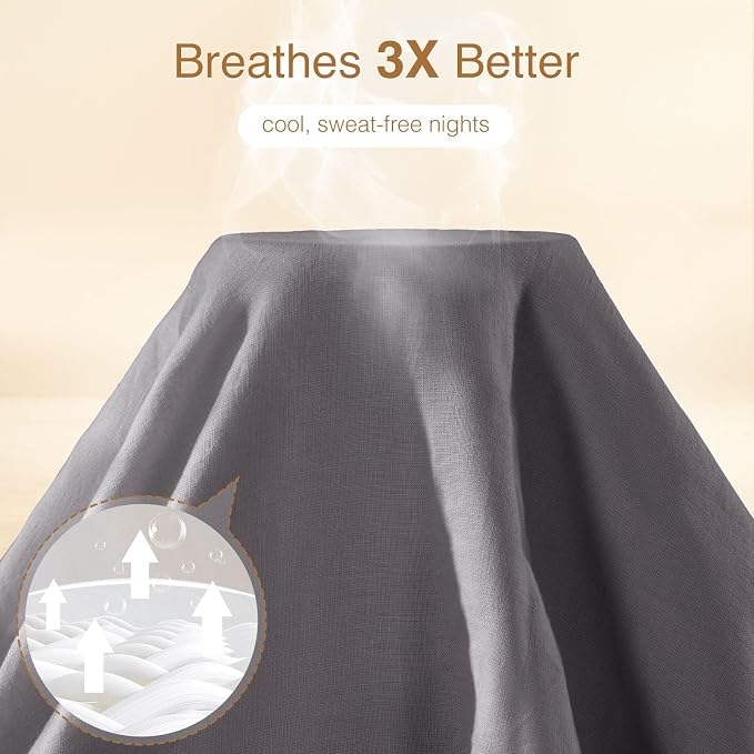 SONORO KATE 100% French Linen Duvet Cover Queen Size, Soft Breathable - Image 2