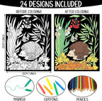 Zhanmai 48 Pcs Animals Velvet Coloring Posters Felt Pages to Color Animals - Image 2