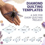 The Quilted Bear Right Angle Triangle Quilting Templates – 8 Clear Non-Slip - Image 2
