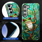 for Samsung Galaxy S23 Plus Case, Frog Stained Glass Pattern Glossy 2 in 1 - Image 6