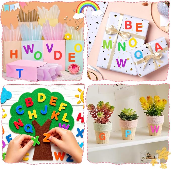 1440 Pcs Foam Letter Stickers, 10 Colors 1 Inch 3D Self-Adhesive EVA ABC - Image 7