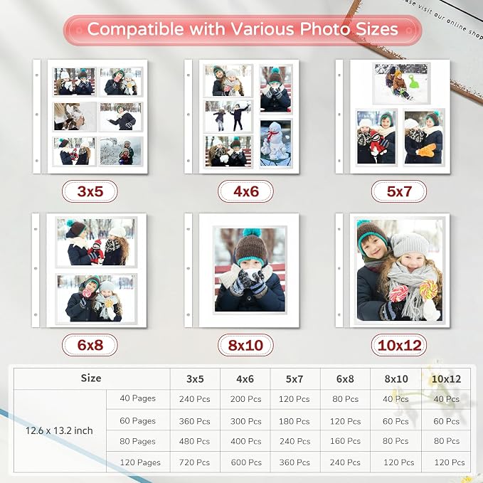 Popotop Large Photo Album Self Adhesive 4x6 5x7 8x10 Scrapbook Album DIY - Image 8