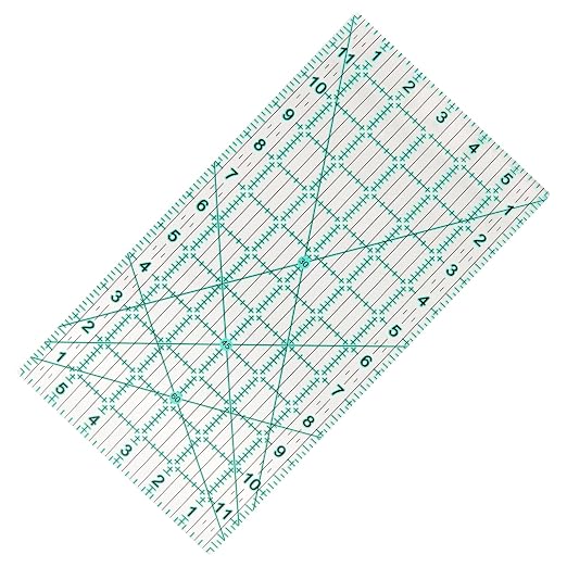 MANUFORE Quilting Ruler 6” x 12” Sewing Acrylic Ruler Anti-Slip Ruler DIY by MANUFORE