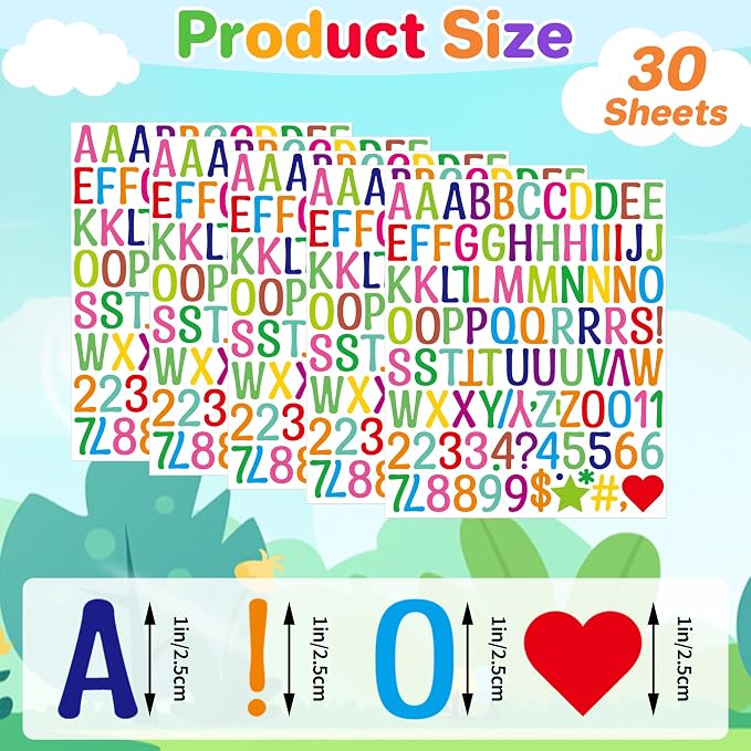 Letter Stickers 1 inch, Self-Adhesive Vinyl Waterproof ABC Letter Stickers - Image 2