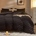JELLYMONI Black Duvet Cover Twin Size, Soft Breathable Seersucker Duvet Cover by JELLYMONI