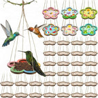 DoubleFill 48 Pcs Thickened Wood Bird Feeder Craft Kits by DoubleFill