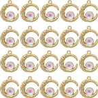 Gold-Tone Moon Charms with Rhinestones by Anjulery