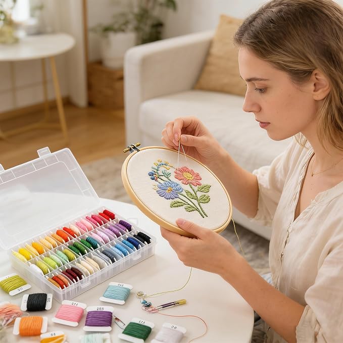 Friendship Bracelet String Kit, 50 Colors Embroidery Floss - Image 2
