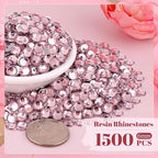 1500PCS 6mm Resin Rhinestones in Bulk, Bedazzling Flatback Crystals Rhinestones - Image 2