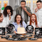Qyeahkj 100 Pcs 40th Birthday Party Supplies Death to My 30s Paper Plates and - Image 5