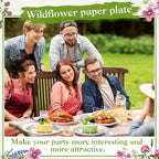 Funnymoom 60 Pcs 7 Inch Vintage Wildflower Paper Plates Retro Flower Plant Herb - Image 4