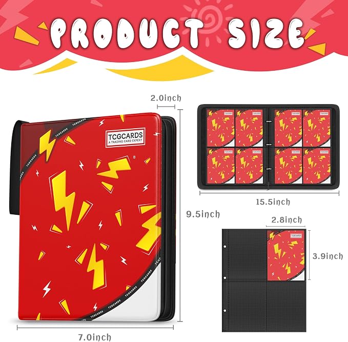 Trading Card Binder 4 Pocket, Card Binder 400 Pockets, Card Book Holder Cards - Image 2