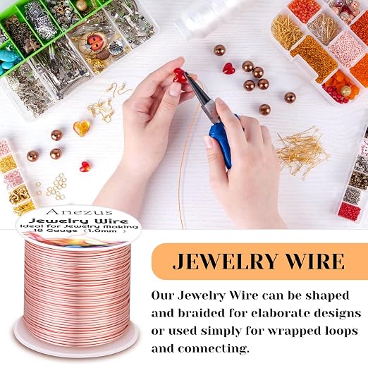 18 Gauge Jewelry Wire for Jewelry Making, Anezus Rose Gold Craft Wire Tarnish - Image 4