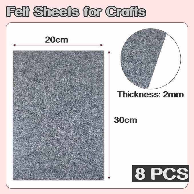 Luomorgo 8 Pcs Stiff Felt, 8 x 12 Inch, 2mm Thick, - Image 4