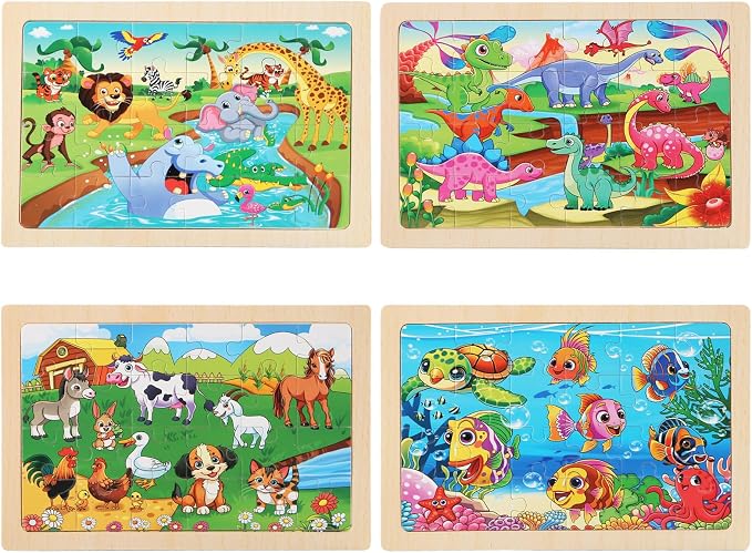 Puzzles for Kids Ages 4-6, 4 Packs 24 Piece Wooden Jigsaw Puzzle for Toddlers - Image 6