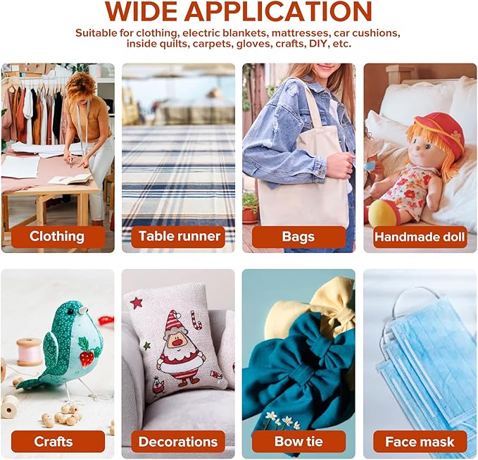 ZOMONETI Medium Weight 53"*72" White Iron On Non-Woven Fusible Interfacing - Image 6
