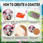 DOZEEZOP 8-Pack Diamond Art Coaster Kit - Image 3