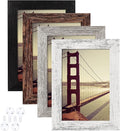 BAIJIALI 4x6 Picture Frame Distressed Farmhouse Wood Pattern Set of 4, Display by BAIJIALI