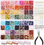 QUEFE Jewelry Making Supplies Kit 1800pcs 56 Colors Crystal Beads, Bracelet by QUEFE