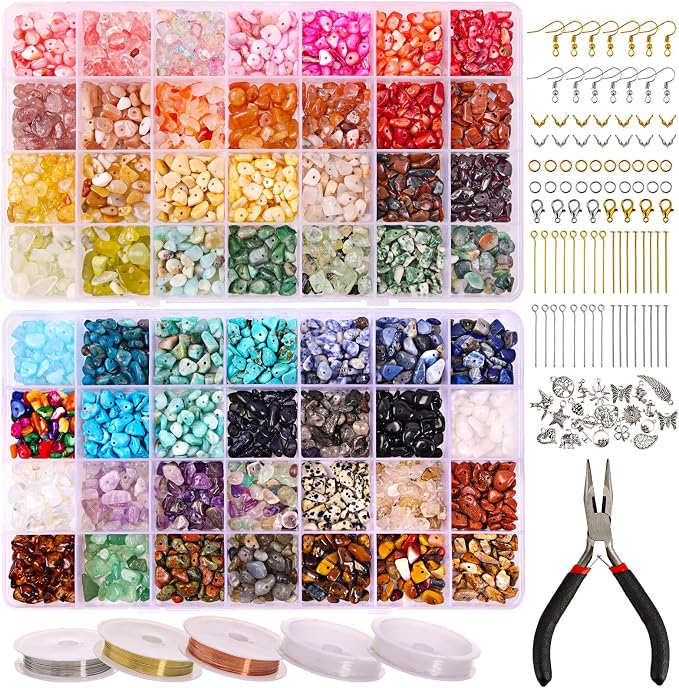 QUEFE Jewelry Making Supplies Kit 1800pcs 56 Colors Crystal Beads, Bracelet by QUEFE